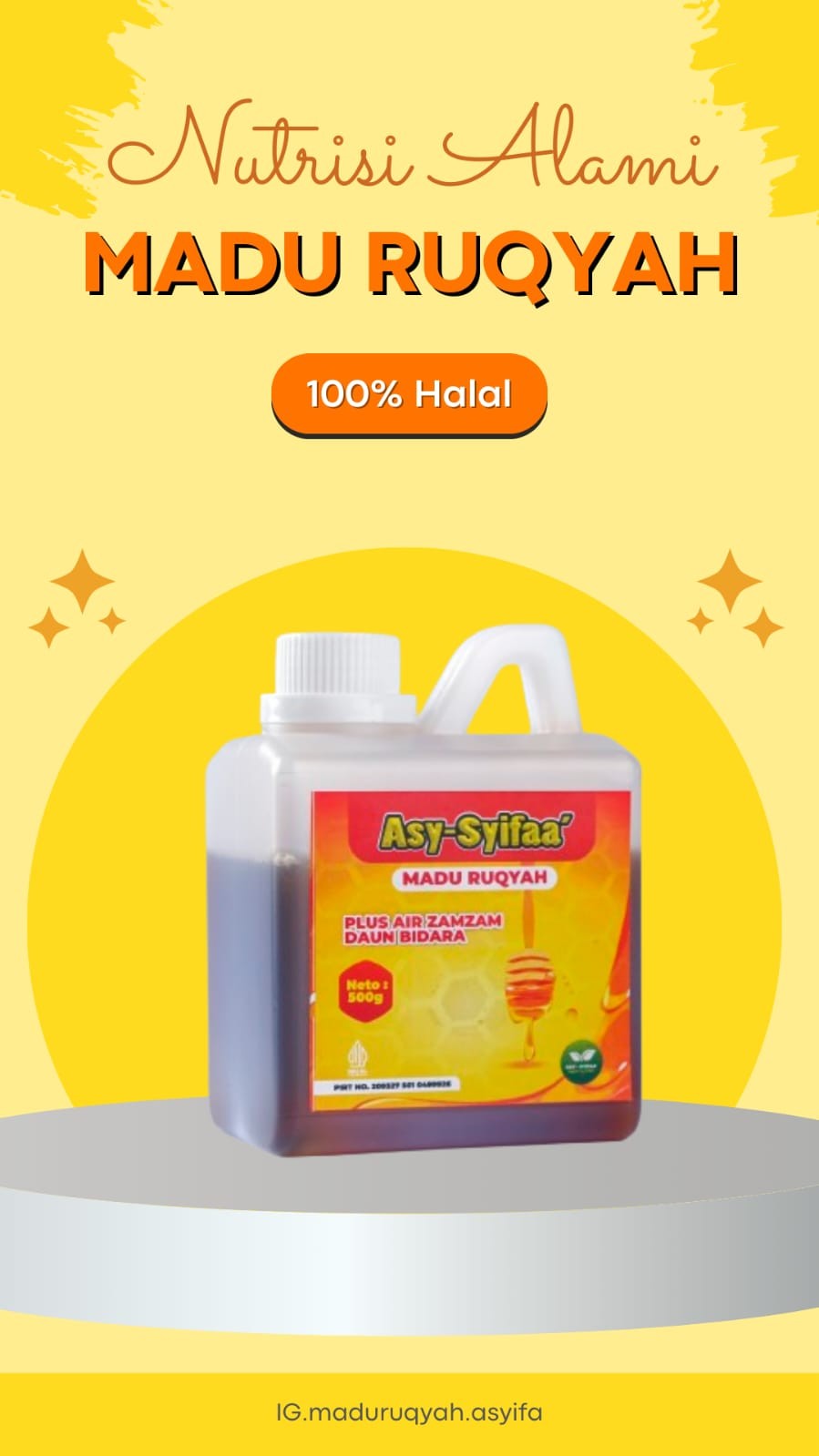 produk MADU ASY-SYIFAA MADU 500grn ruqiyah plus air zam zam daun bidara