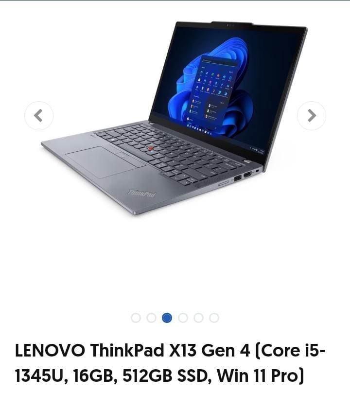 produk LenovoThiybnkpadX13geLenovon 4 (Corei5 -1345U 16 GB 512 GB SSD win 11 Pro