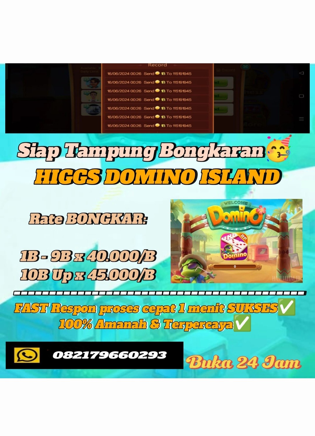 produk Terima bongkar chip domino island