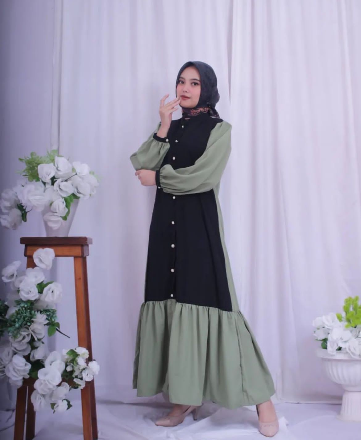 produk Wasih polos dress